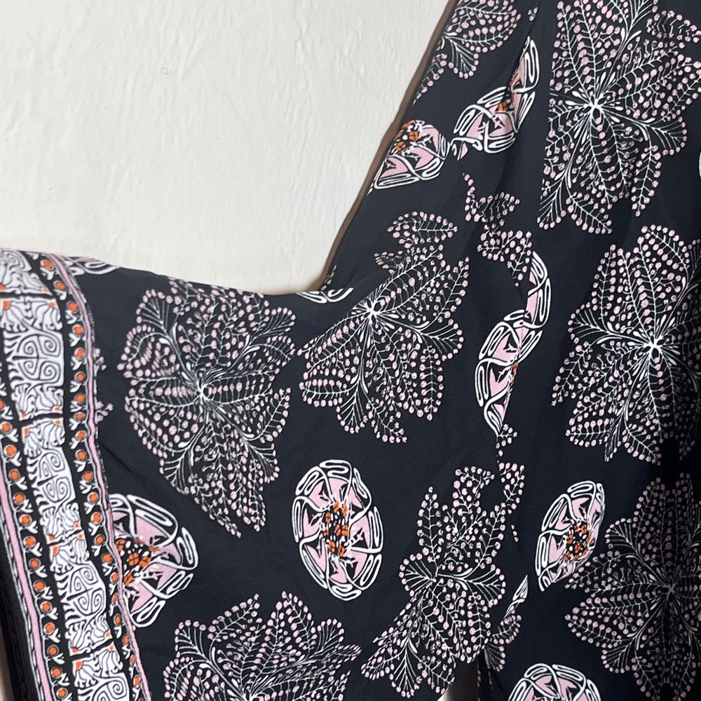 Max Studio Black and Orange Patterned Kimono Boho… - image 3